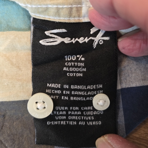 PRICED ↘️ Seven7 Womens Mens Plaid Shirt Corduroy Pads Large Multicolor - Picture 9 of 13